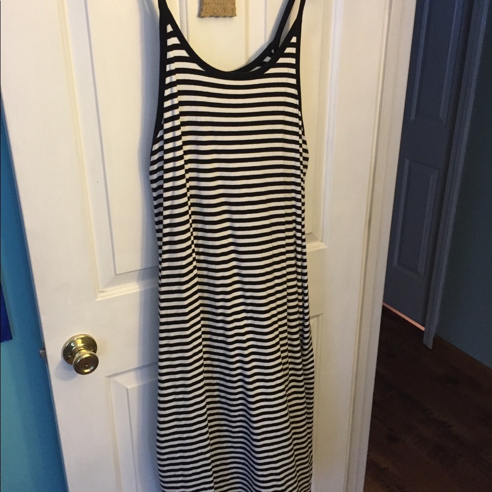 Old Navy👗 black striped tank top dress size xxl